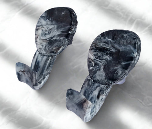 Recycled Plastic Bathroom Hooks Black Marbled