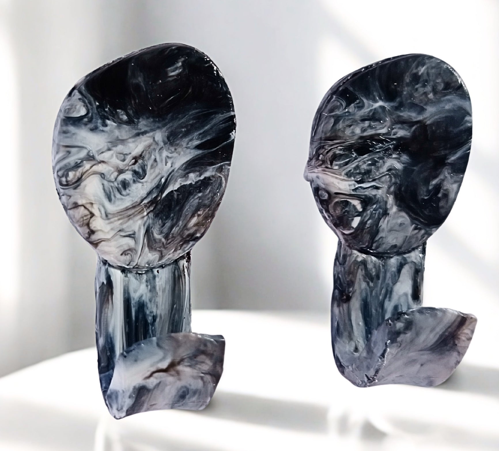 Recycled Plastic Bathroom Hooks Black Marbled