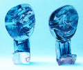 Recycled Plastic Bathroom Hooks Teal/Black/White Marbled
