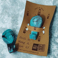 Recycled Plastic Bathroom Hooks Teal/Black Marbled