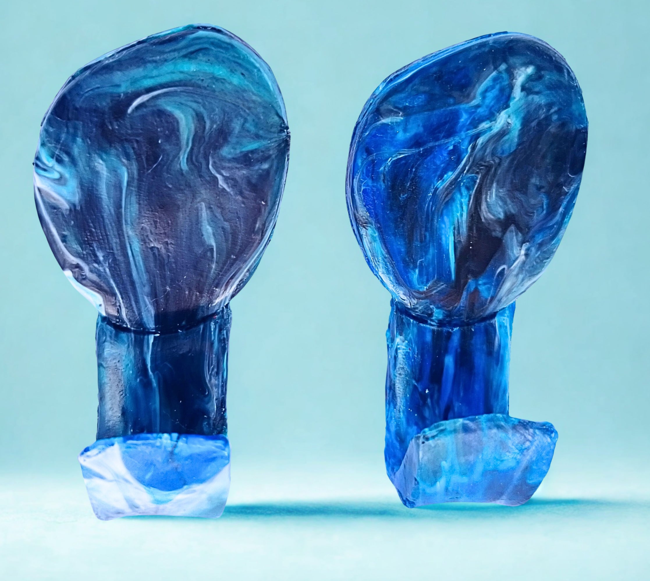 Recycled Plastic Bathroom Hooks Royal Blue/Teal/Black/White Marbled