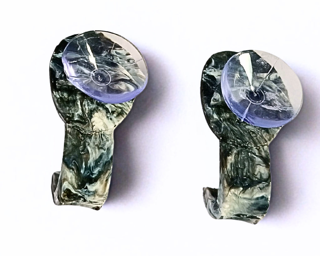Recycled Plastic Bathroom Hooks Black Marbled