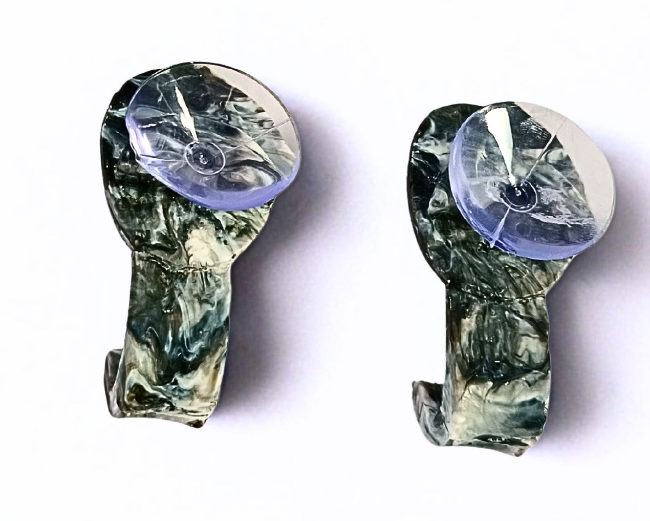 Recycled Plastic Bathroom Hooks Black Marbled